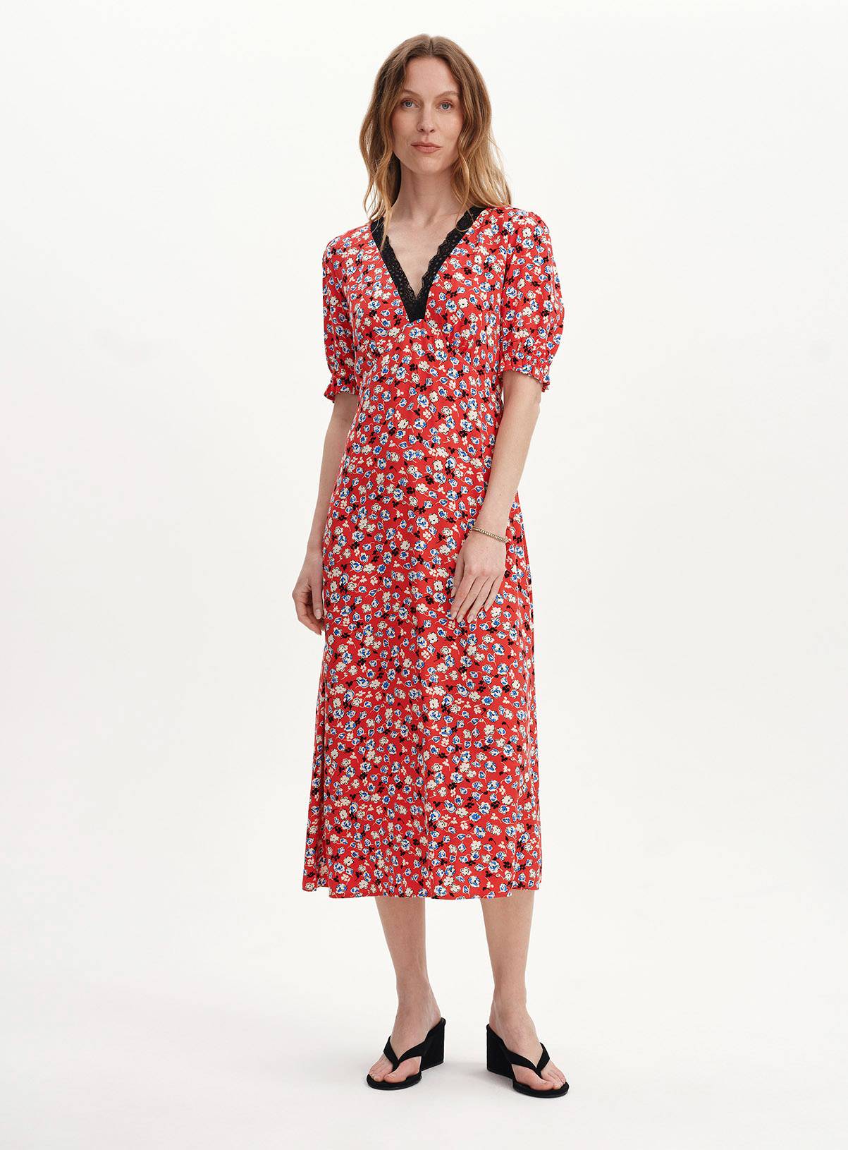 FINERY Elish Dress Red Ditsy 16 - Image 2