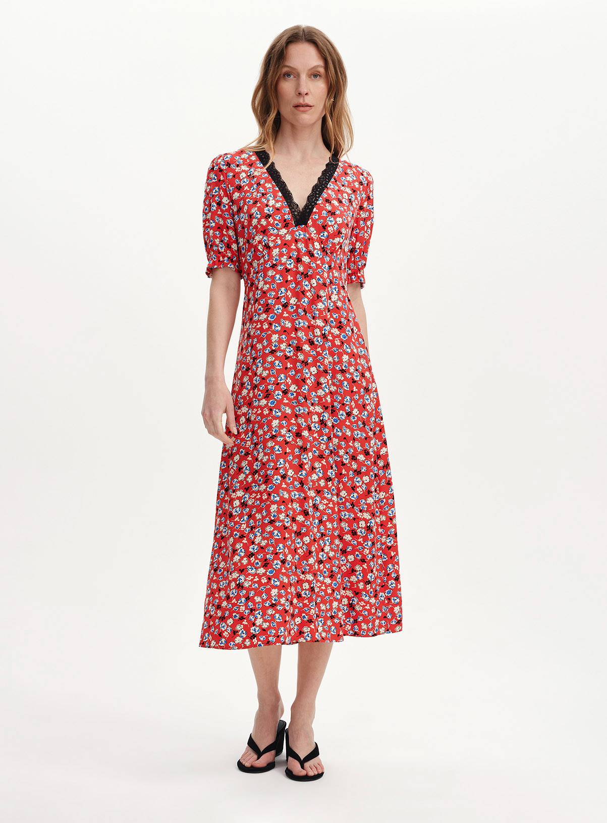 FINERY Elish Dress Red Ditsy 16 - Image 3