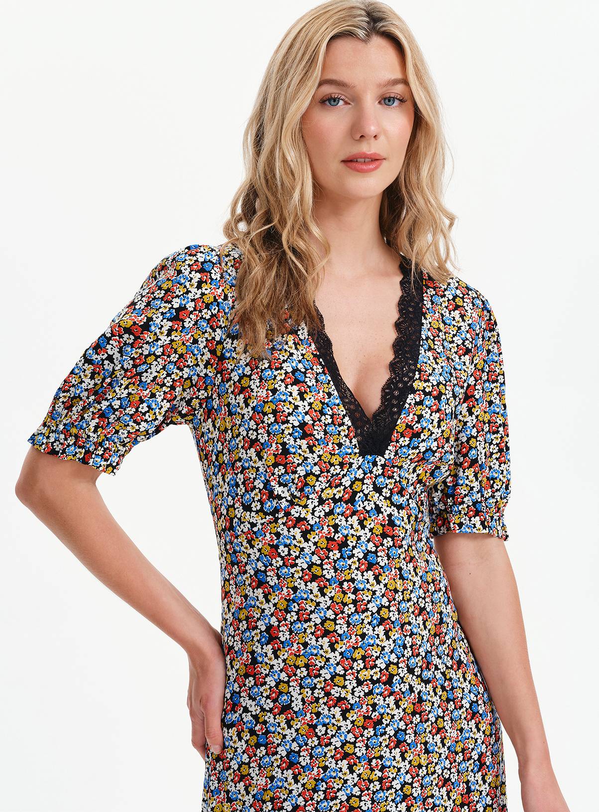 FINERY Elish Dress Black Ditsy 18 - Image 6