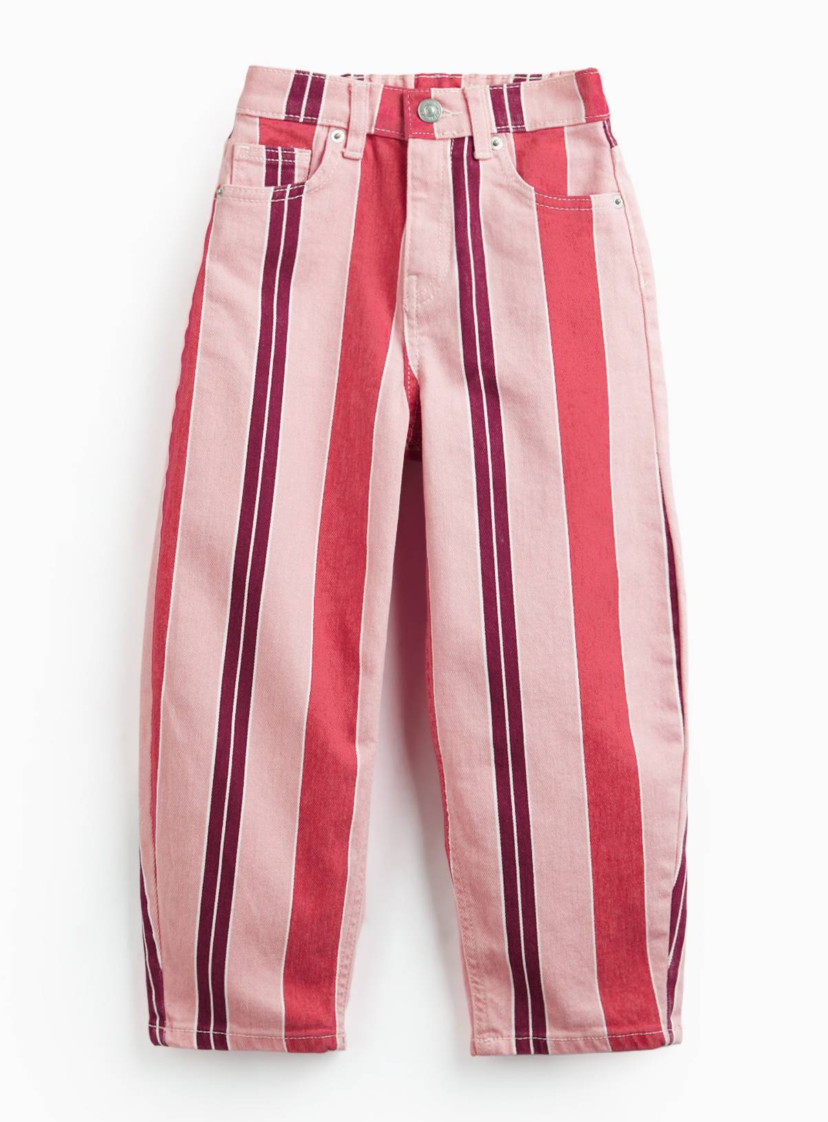 Pink & Red Stripe Barrel Leg Jeans  9 years - Image 1