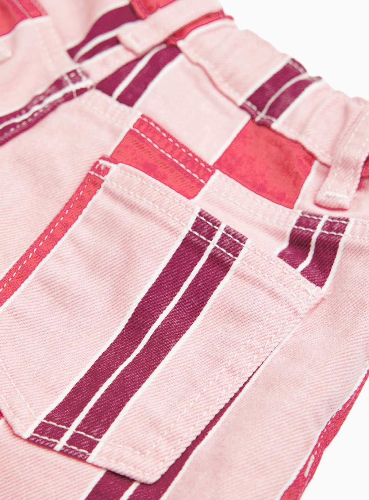 Pink & Red Stripe Barrel Leg Jeans  9 years - Image 2 thumbnail