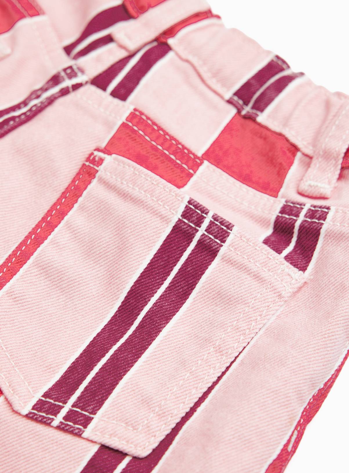 Pink & Red Stripe Barrel Leg Jeans  9 years - Image 2