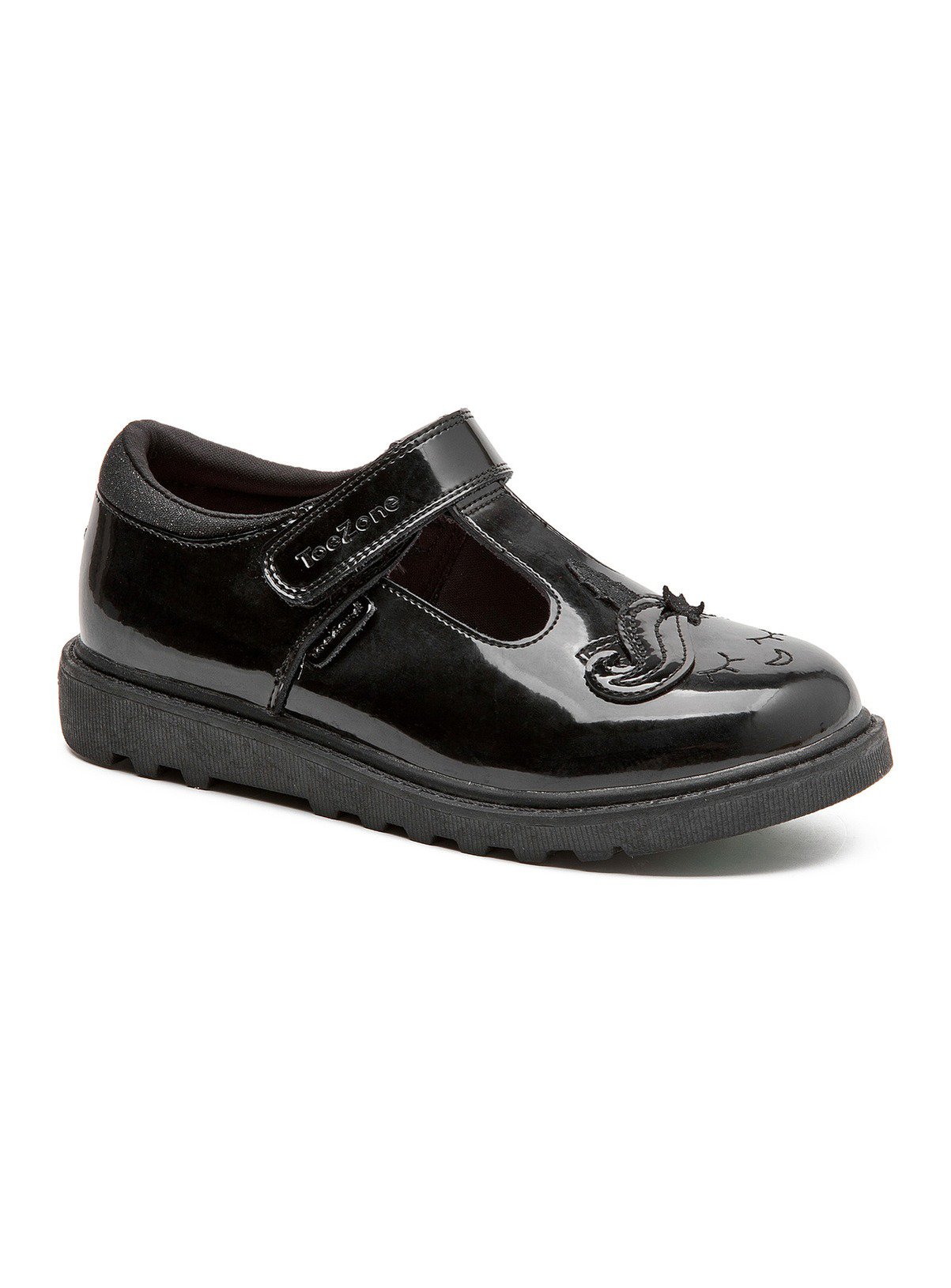 TOEZONE Matilda Girls Patent Leather Unicorn Rip Tape School Shoes 10 Infant - Image 2 thumbnail