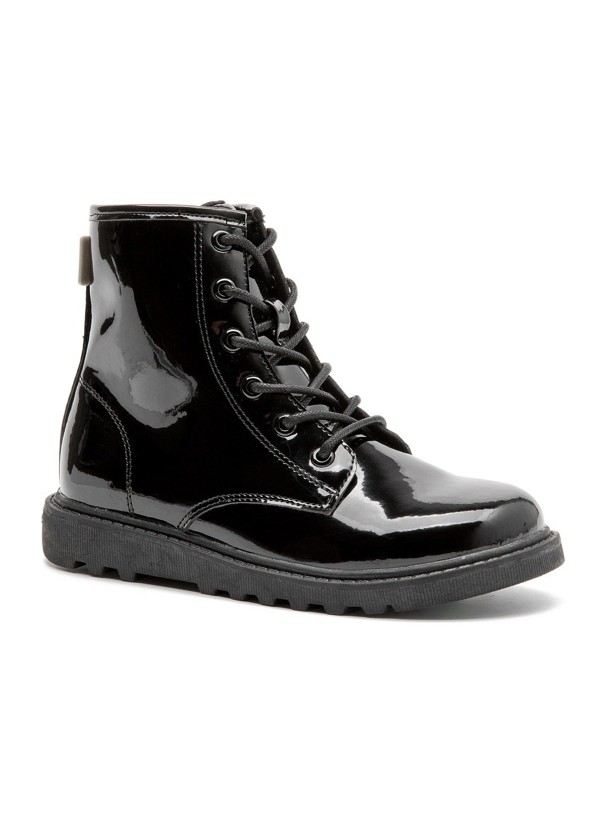TOEZONE Holly Girls Black Patent Lace and Zip Unicorn School Boots 12 Infant - Image 2 thumbnail