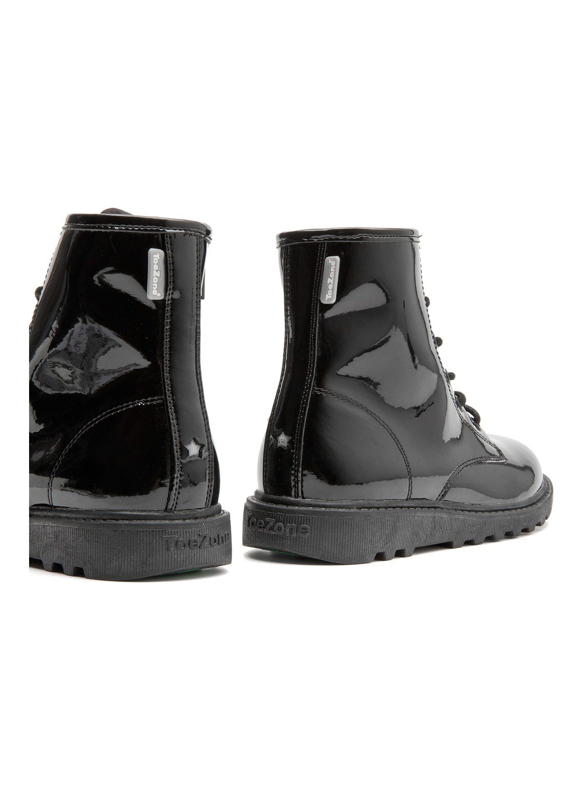 TOEZONE Holly Girls Black Patent Lace and Zip Unicorn School Boots 12 Infant - Image 3 thumbnail