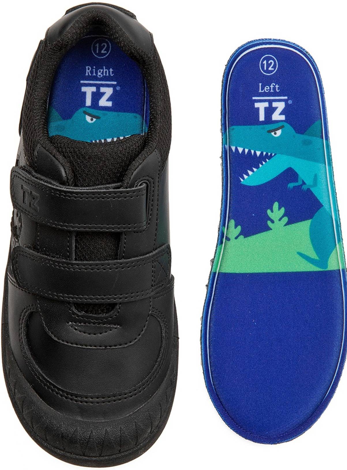 TOEZONE Noah Boys Black Rip Tape Dinosaur Character School Shoes 1 - Image 6