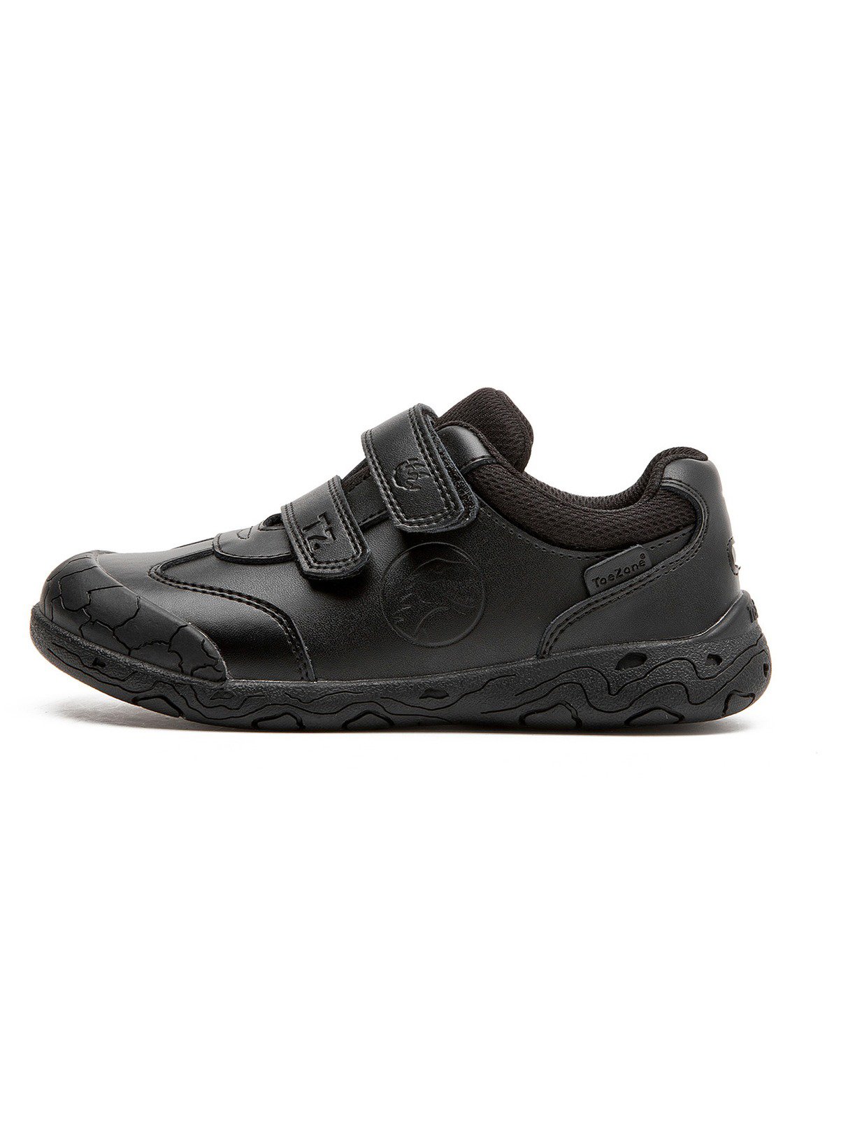 TOEZONE Caleb Boys Rubber Rip Tape Black Dinosaur School Shoes 1 - Image 2 thumbnail