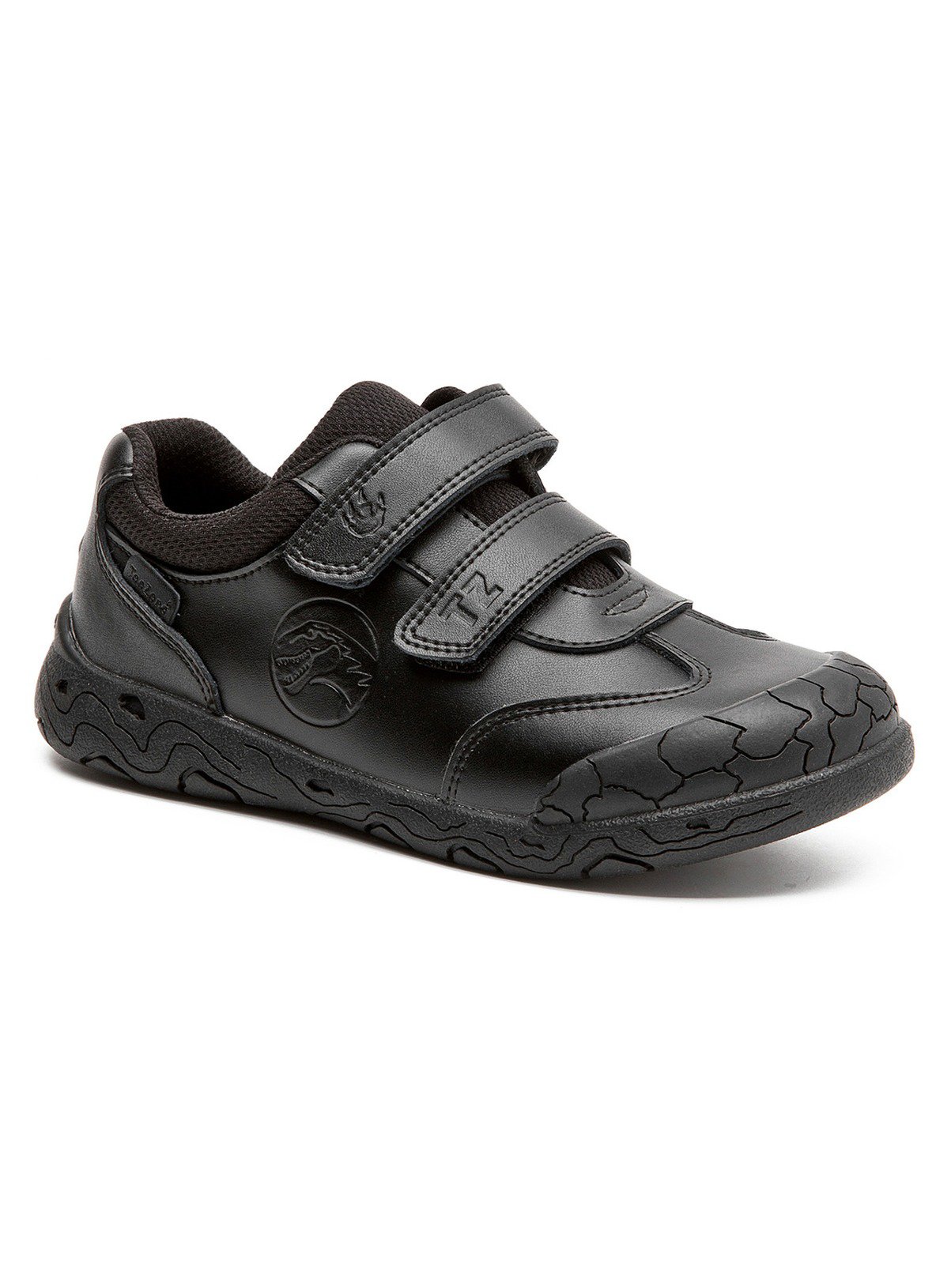 TOEZONE Caleb Boys Rubber Rip Tape Black Dinosaur School Shoes 1 - Image 3 thumbnail