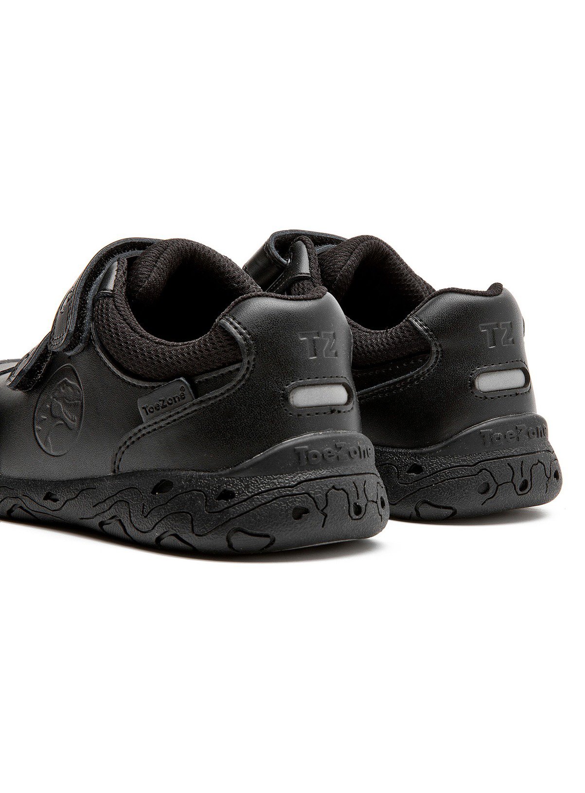 TOEZONE Caleb Boys Rubber Rip Tape Black Dinosaur School Shoes 1 - Image 4 thumbnail