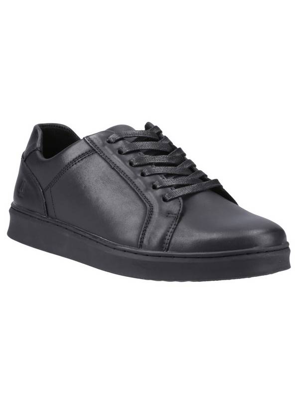 HUSH PUPPIES Madden Leather Trainer Black 9