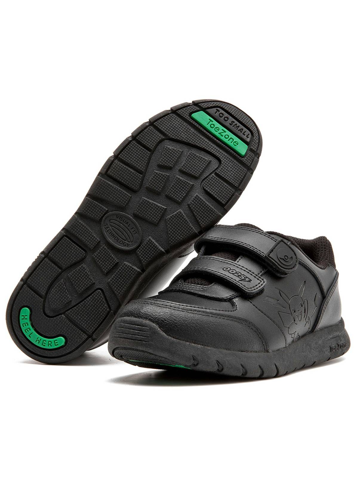 TOEZONE Pokemon Character Black Rip Tape School Shoes 9 Infant - Image 1