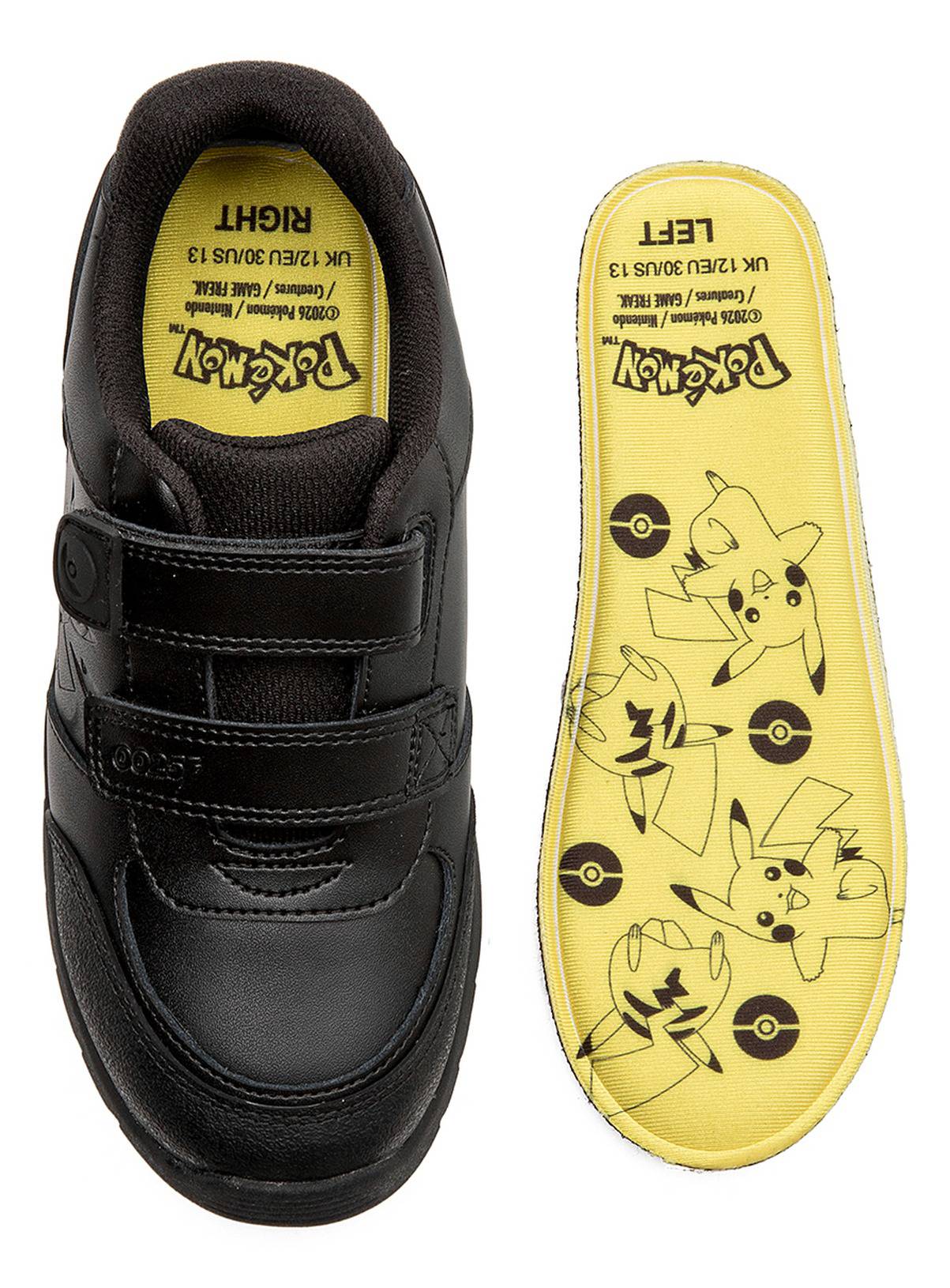 TOEZONE Pokemon Character Black Rip Tape School Shoes 9 Infant - Image 4