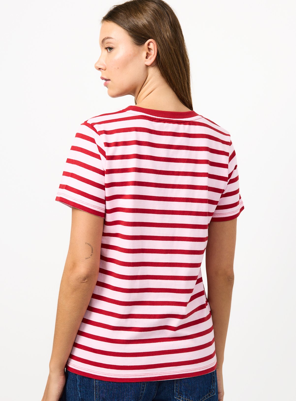 Pink Bow Appliqué Regular Fit Stripe T-Shirt 12 - Image 4 thumbnail