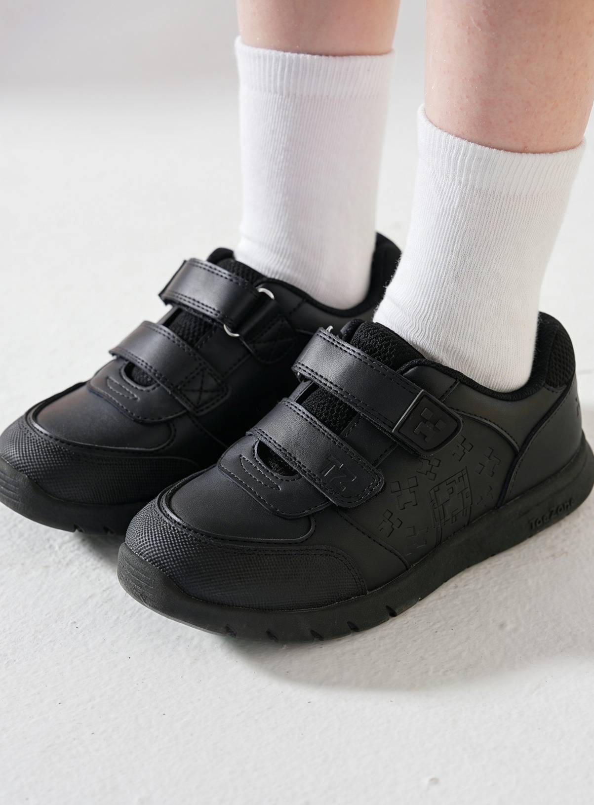TOEZONE Minecraft Character Black Rip Tape School Shoes 2 - Image 2