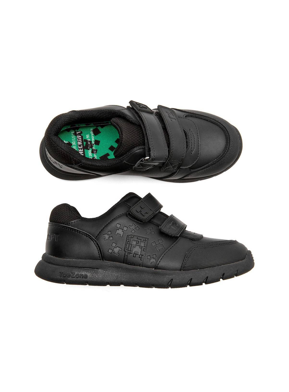 TOEZONE Minecraft Character Black Rip Tape School Shoes 2 - Image 4