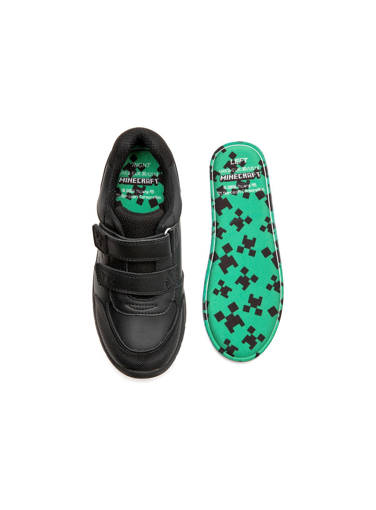 TOEZONE Minecraft Character Black Rip Tape School Shoes 2 - Image 5 thumbnail