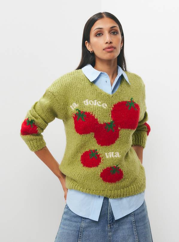 Green Tomato V-Neck Jumper S