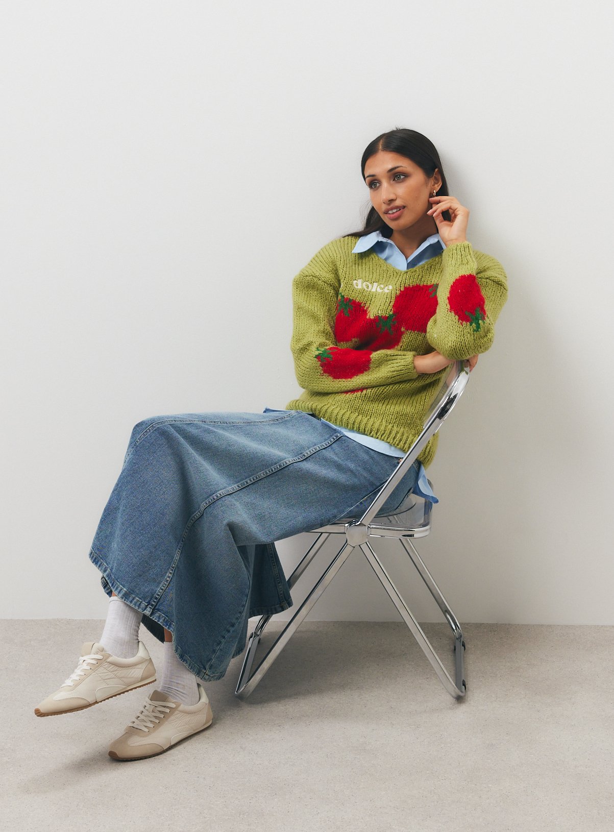 Green Tomato V-Neck Jumper XL - Image 2 thumbnail