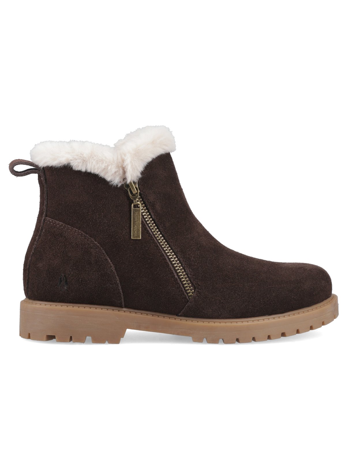 HUSH PUPPIES Water Resistant Suede Hollis Zip Boots Brown 4 - Image 3 thumbnail