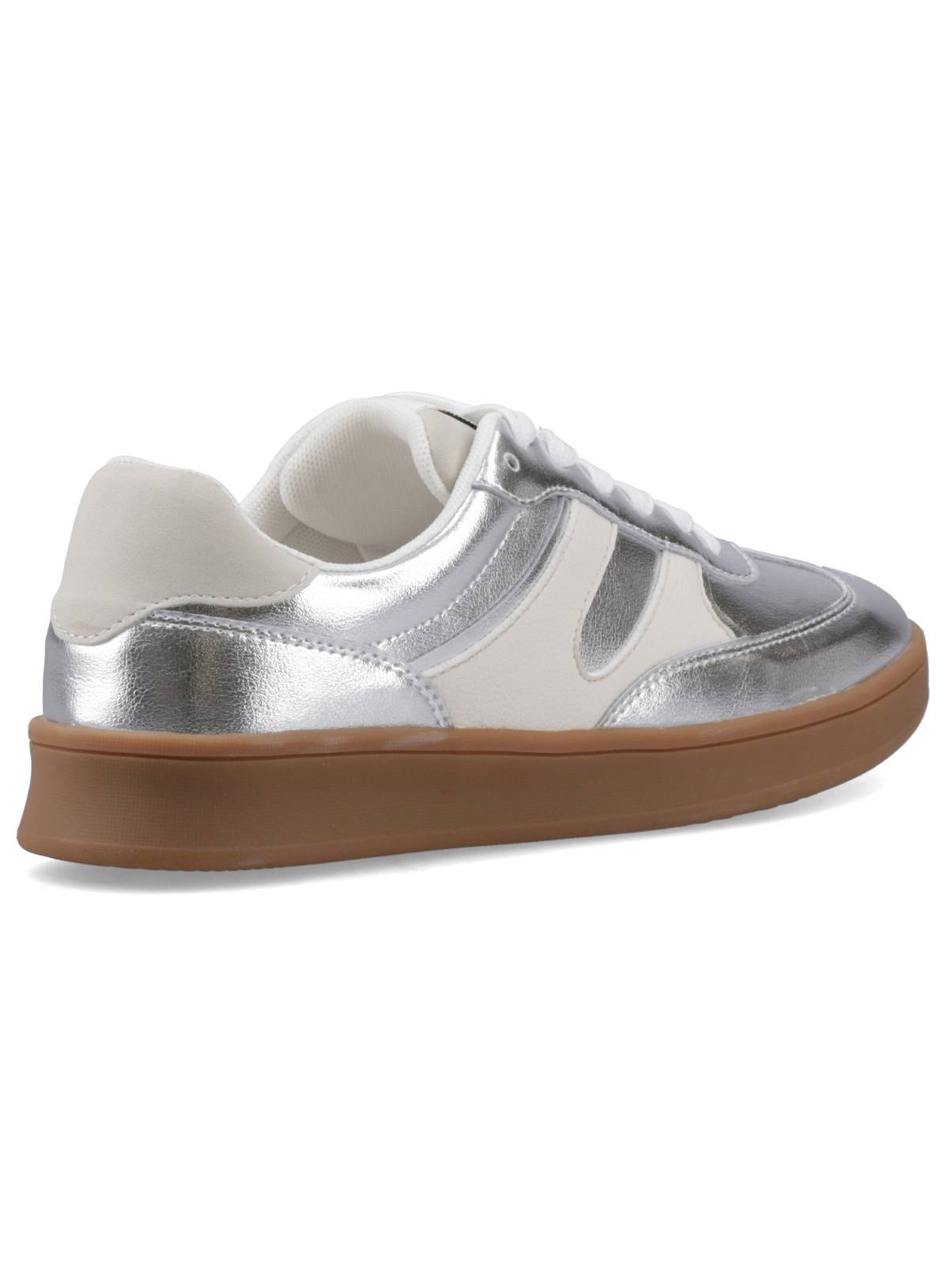 HUSH PUPPIES Maura Leather Trainers Silver 8 - Image 2