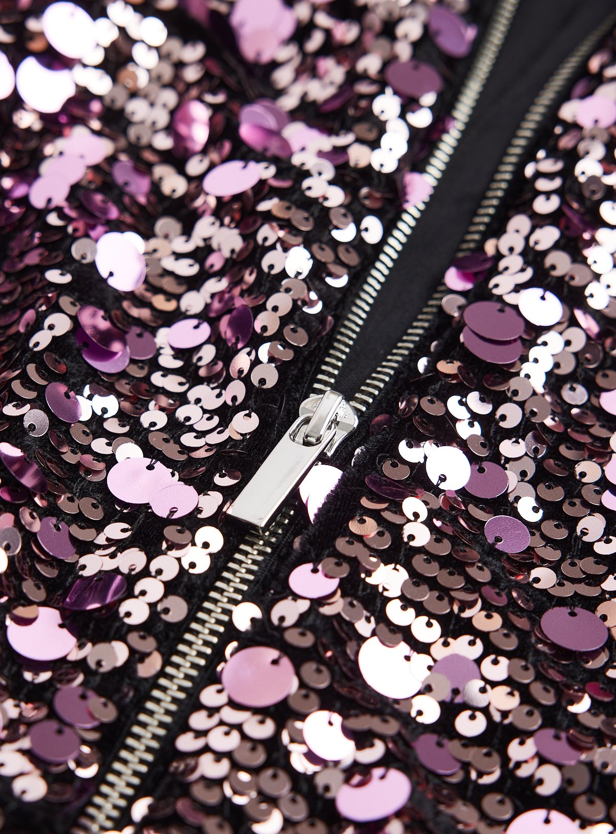 Black & Pink Sequin Bomber Jacket 12 years - Image 2 thumbnail