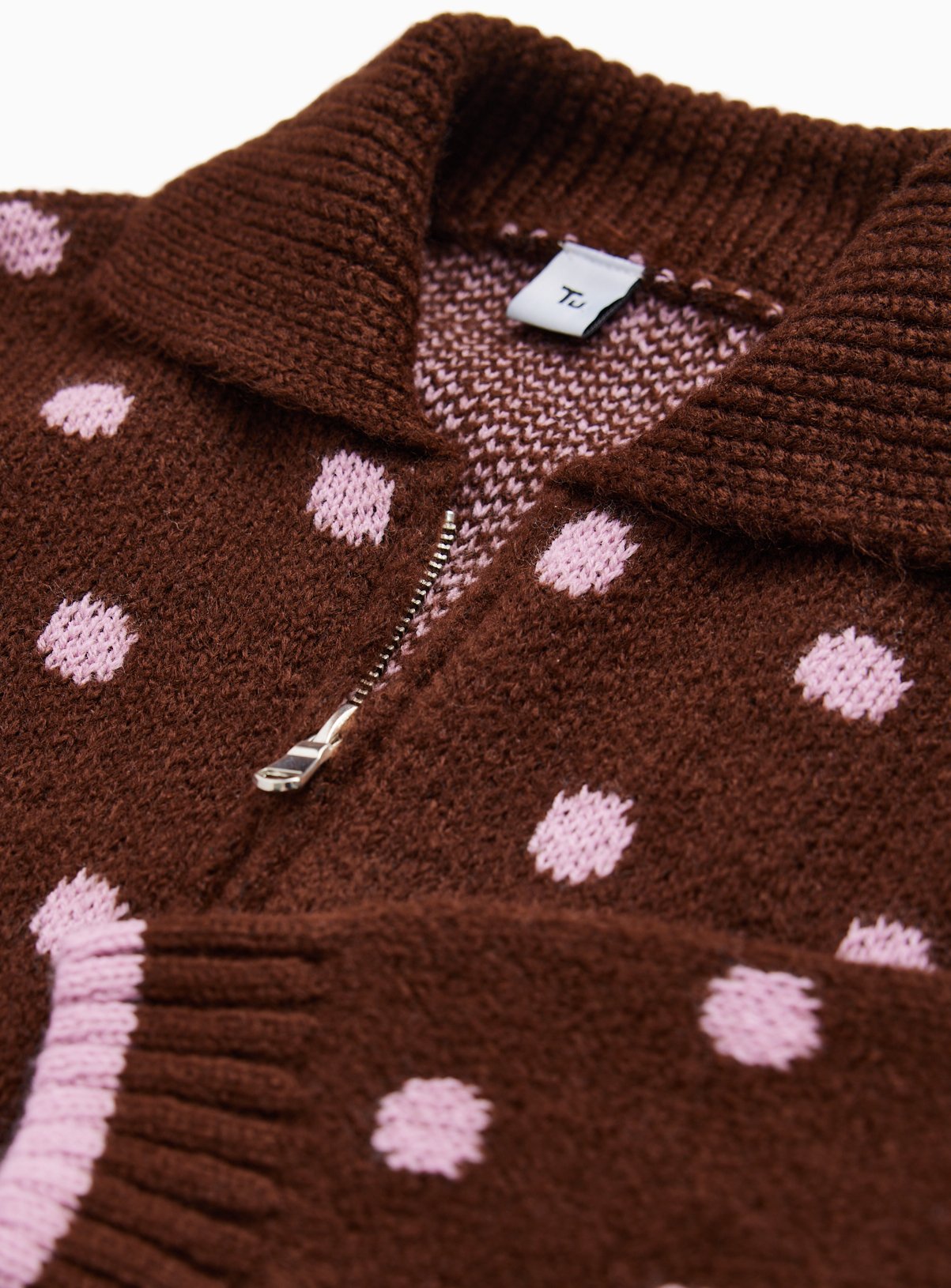 Brown Polka Dot Zip Cardigan 6 years - Image 2 thumbnail