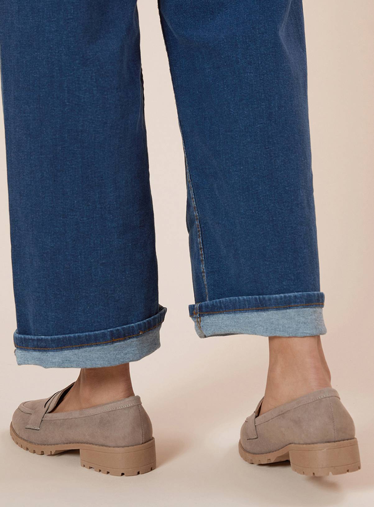 DOROTHY PERKINS Taupe Leoni Faux Suede Chunky Loafers Wide Fit 5 - Image 2