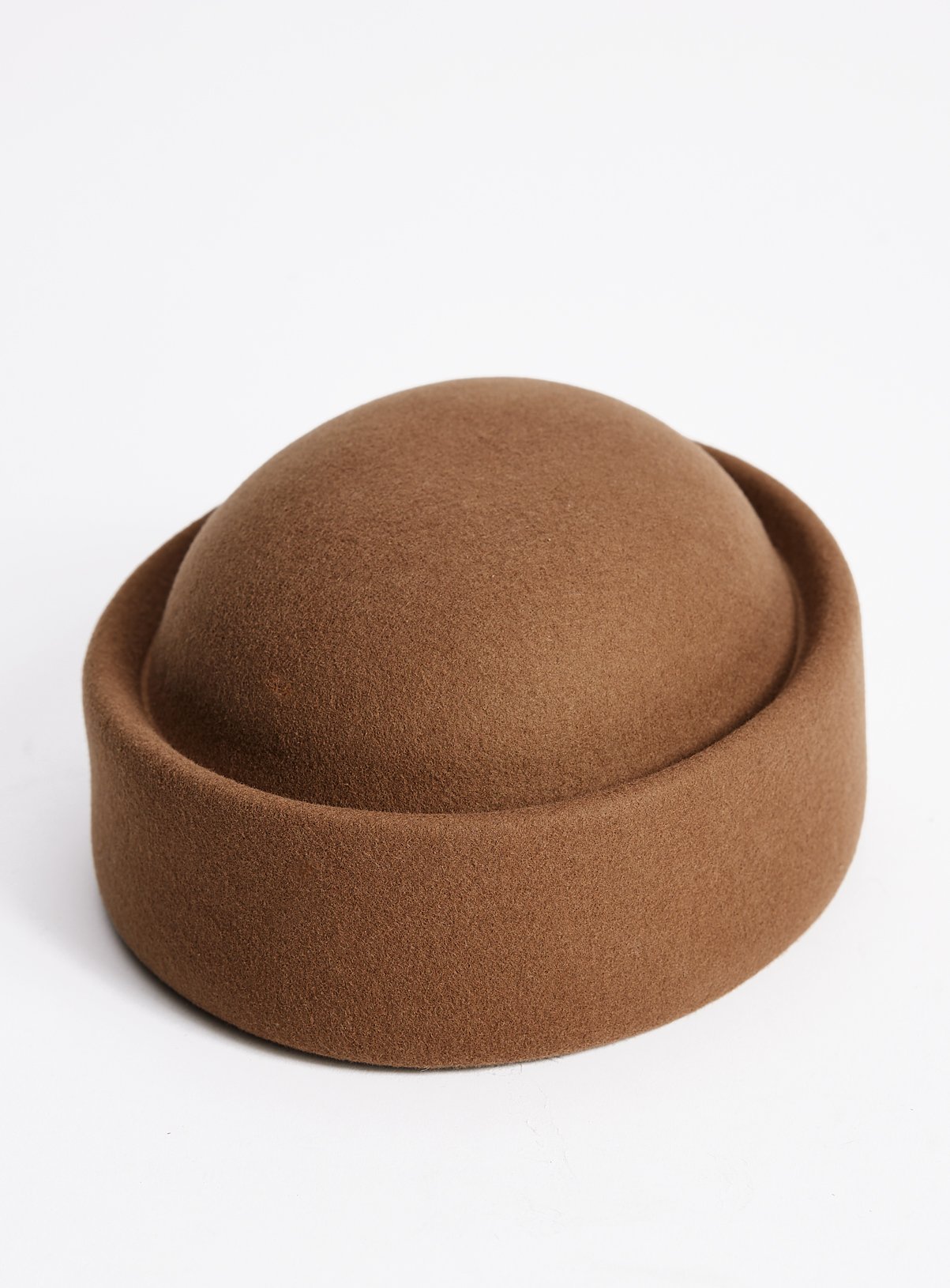 Brown Wool Felt Pillbox Hat One Size - Image 1 thumbnail