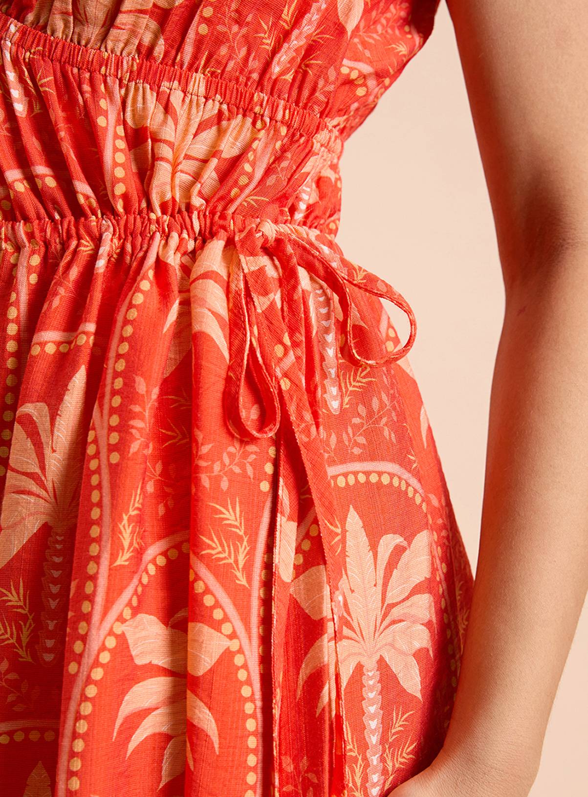DOROTHY PERKINS Palm Printed Side Tie V Neck Midaxi Dress 10 - Image 4