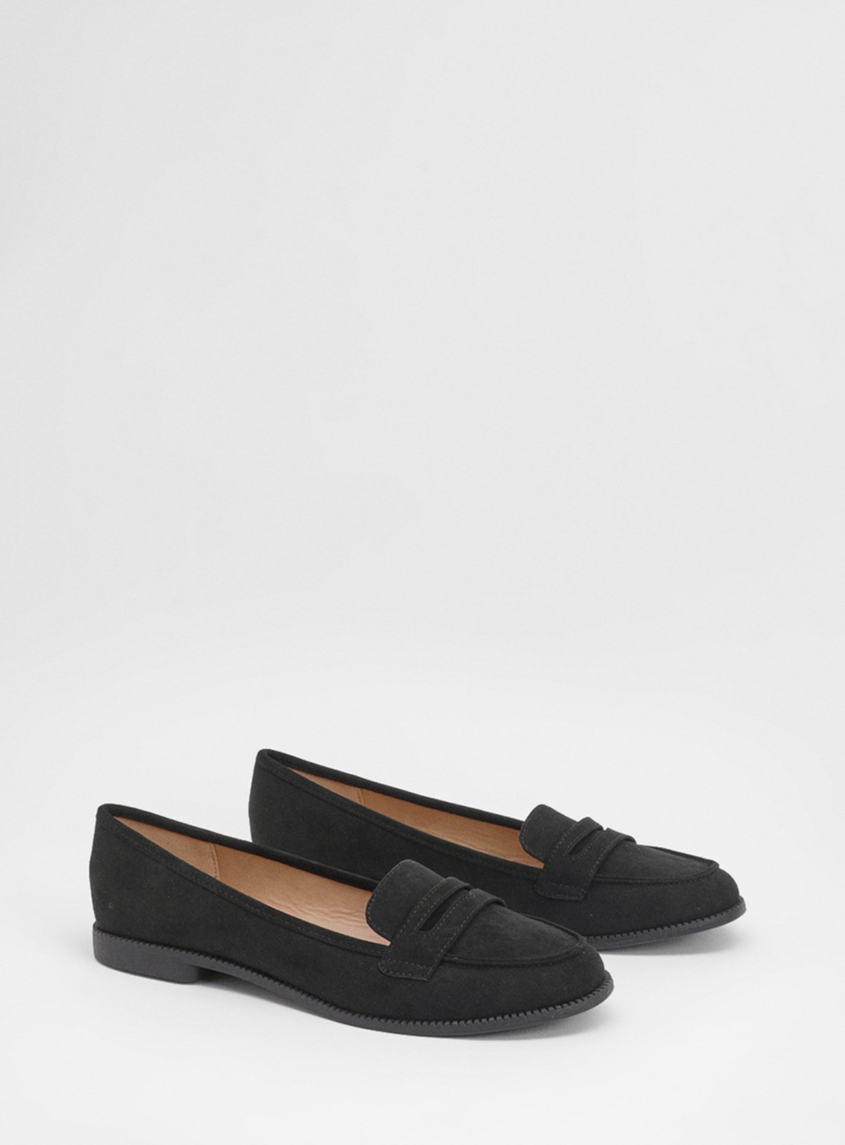 DOROTHY PERKINS Black Faux Suede Lara Penny Loafers 3 - Image 3 thumbnail