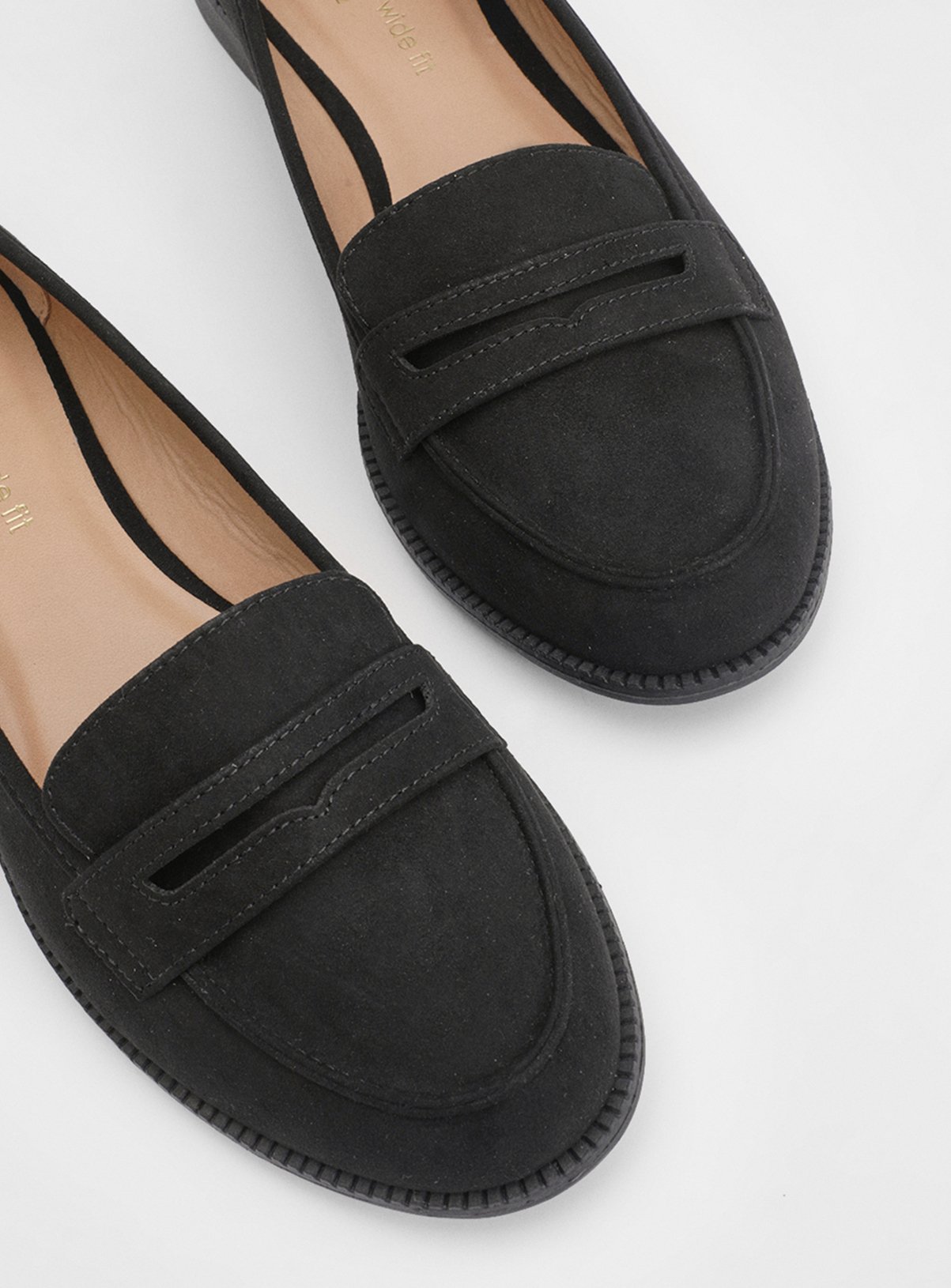 DOROTHY PERKINS Black Faux Suede Lara Penny Loafers 3 - Image 5 thumbnail