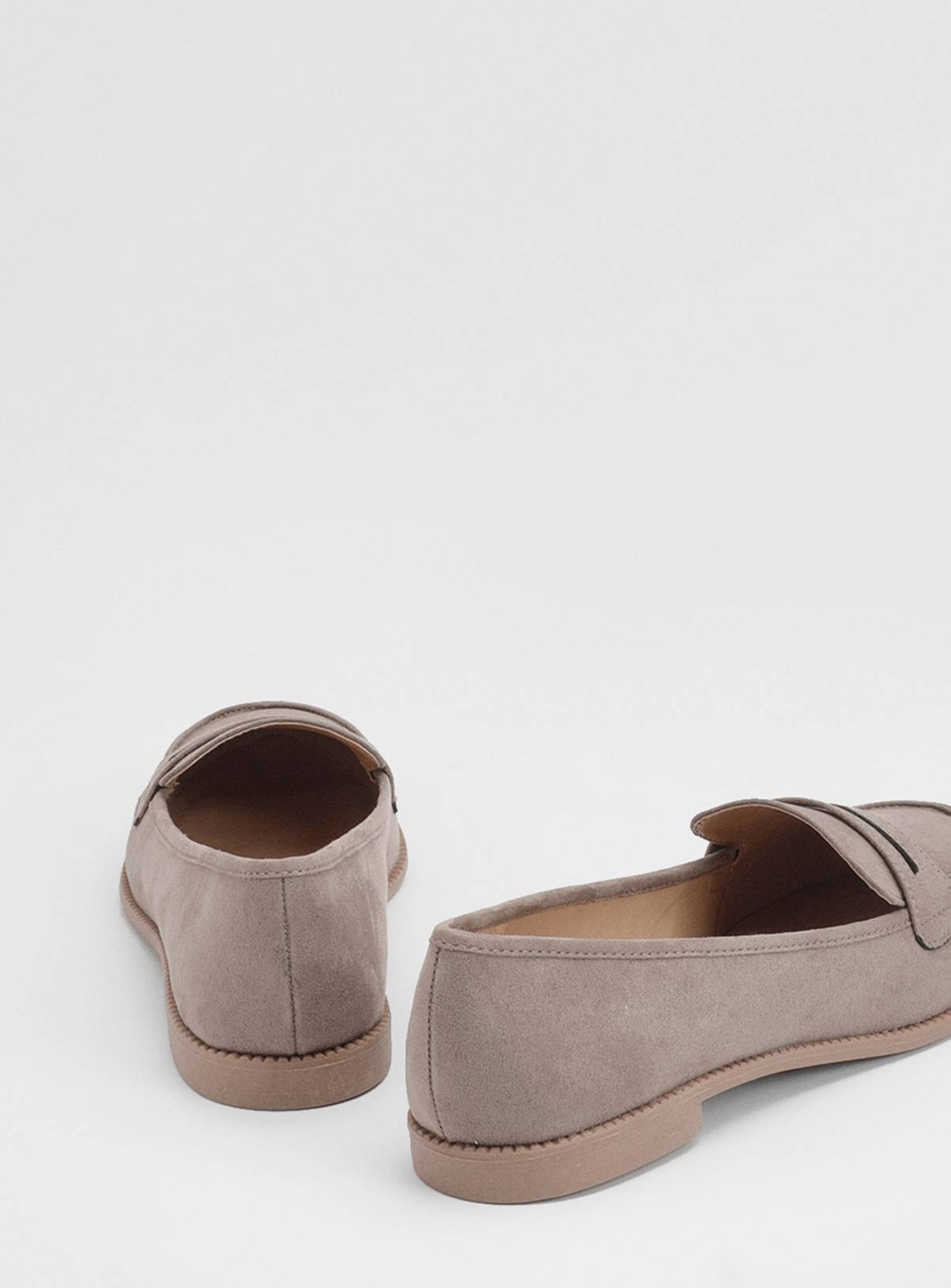 DOROTHY PERKINS Taupe Faux Suede Lara Penny Loafers 8 - Image 5