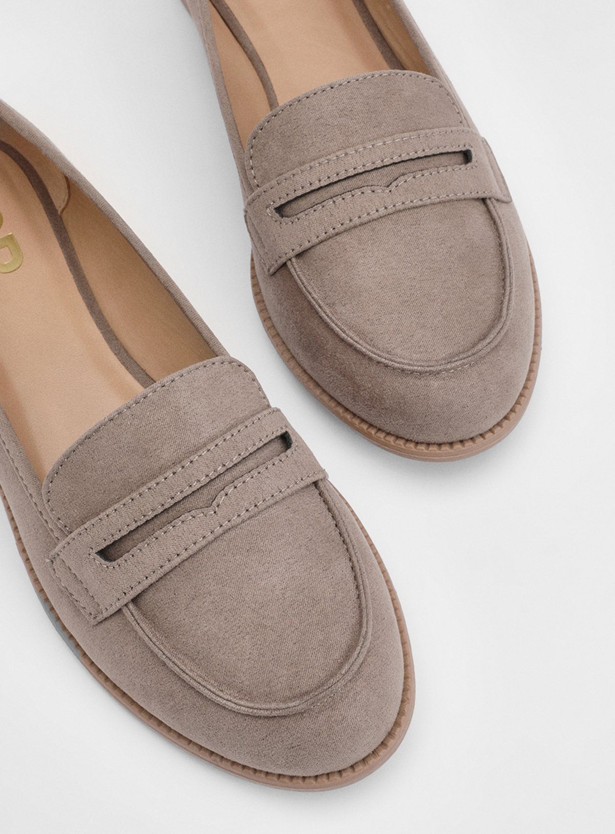 DOROTHY PERKINS Taupe Faux Suede Lara Penny Loafers 8 - Image 6 thumbnail