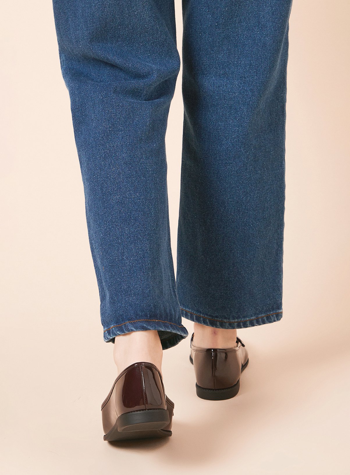 DOROTHY PERKINS Burgundy Patent Lara Penny Loafers 3 - Image 4 thumbnail