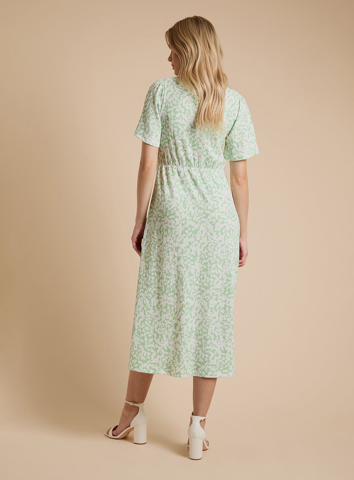 DOROTHY PERKINS Tie Front Flutter Sleeve Printed Jersey Midi Dress 16 - Image 3 thumbnail