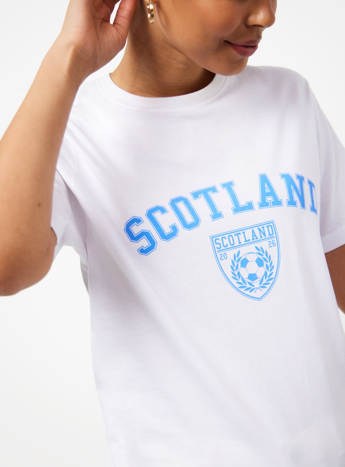 White Scotland Football Graphic Oversized Fit T-Shirt M - Image 3 thumbnail