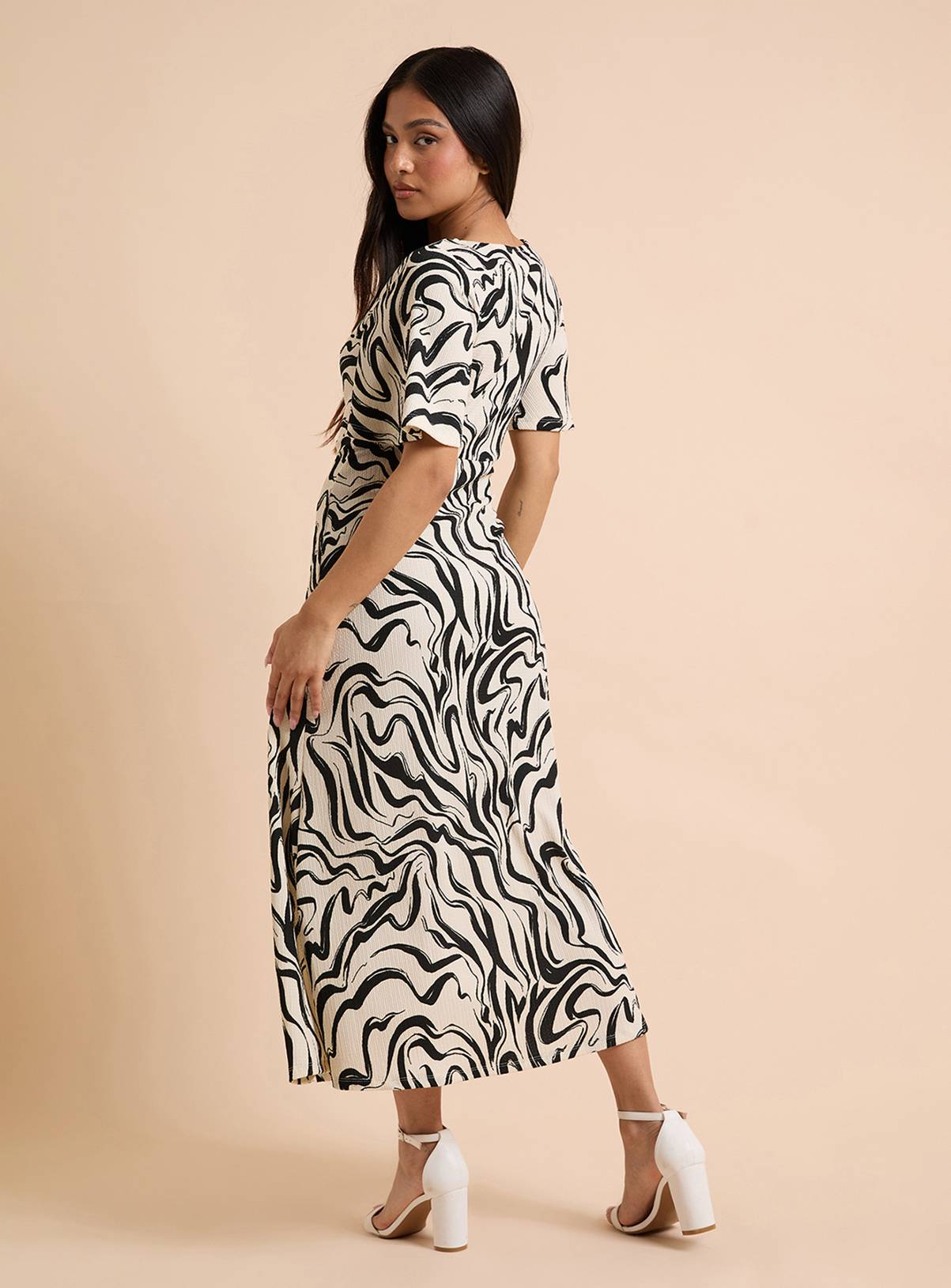 DOROTHY PERKINS Neutral Petite Angel Sleeve Midaxi Dress 16 - Image 3