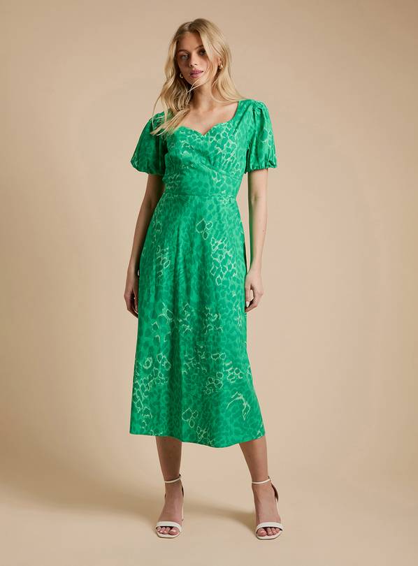 DOROTHY PERKINS Sweetheart Neck Printed Poplin Dress 10