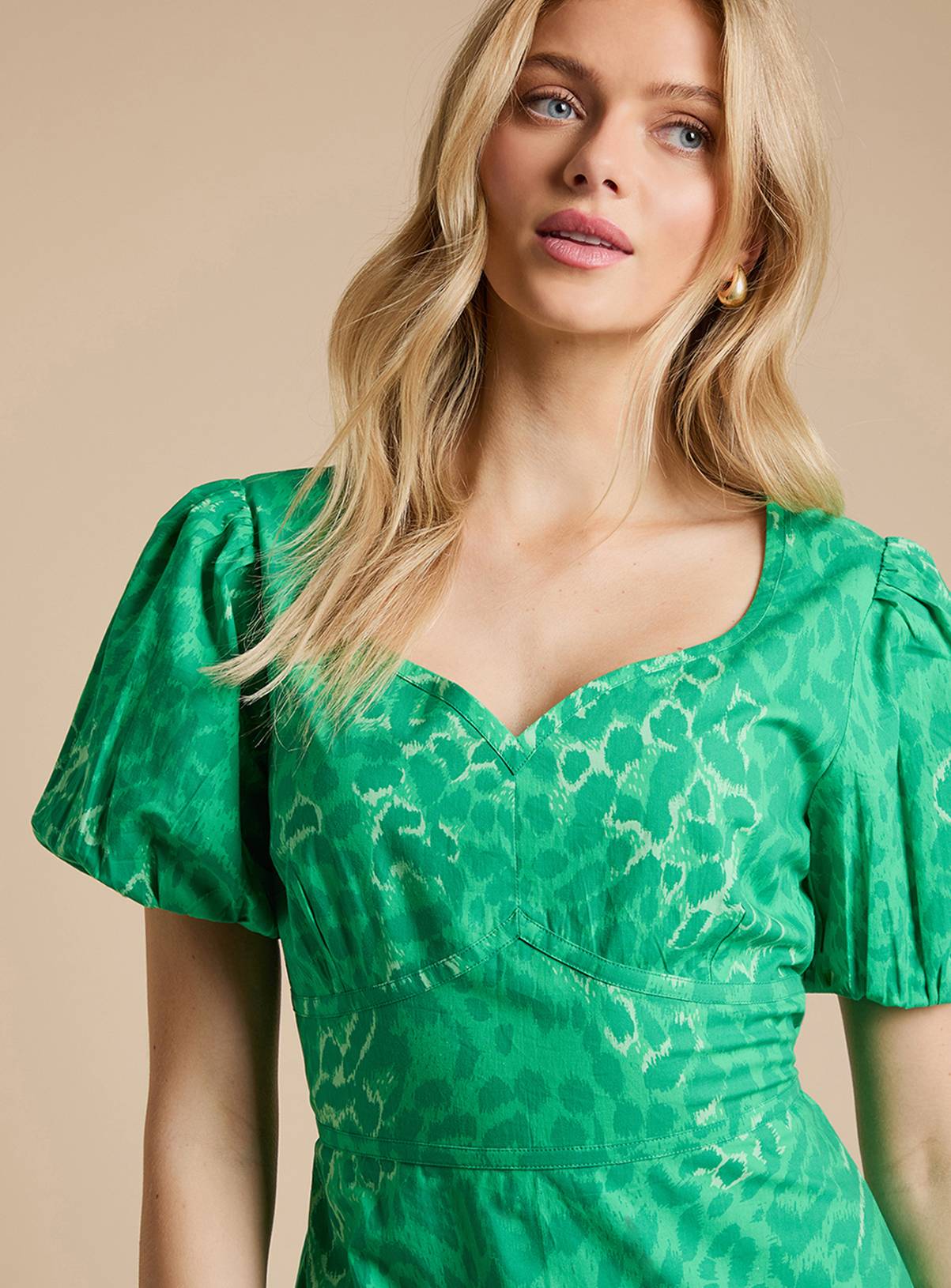 DOROTHY PERKINS Sweetheart Neck Printed Poplin Dress 10 - Image 4