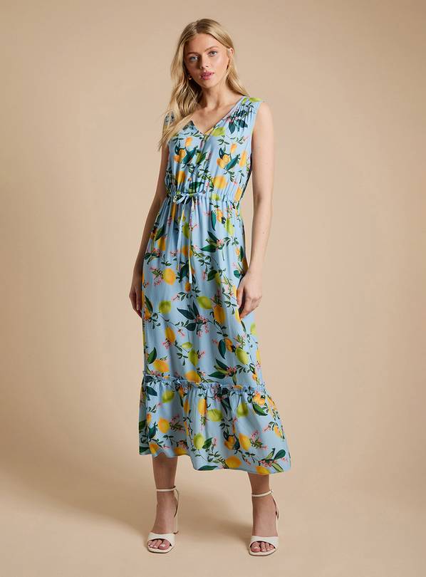 DOROTHY PERKINS Sleeveless Drawstring Waist Tiered Midaxi Dress 10