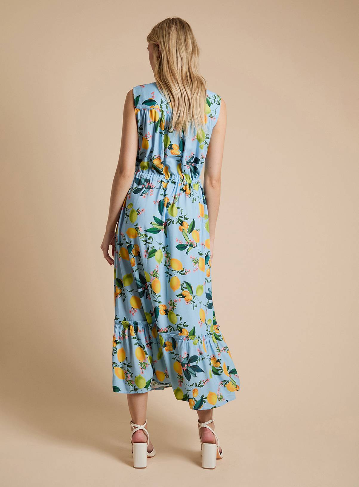 DOROTHY PERKINS Sleeveless Drawstring Waist Tiered Midaxi Dress 16 - Image 3