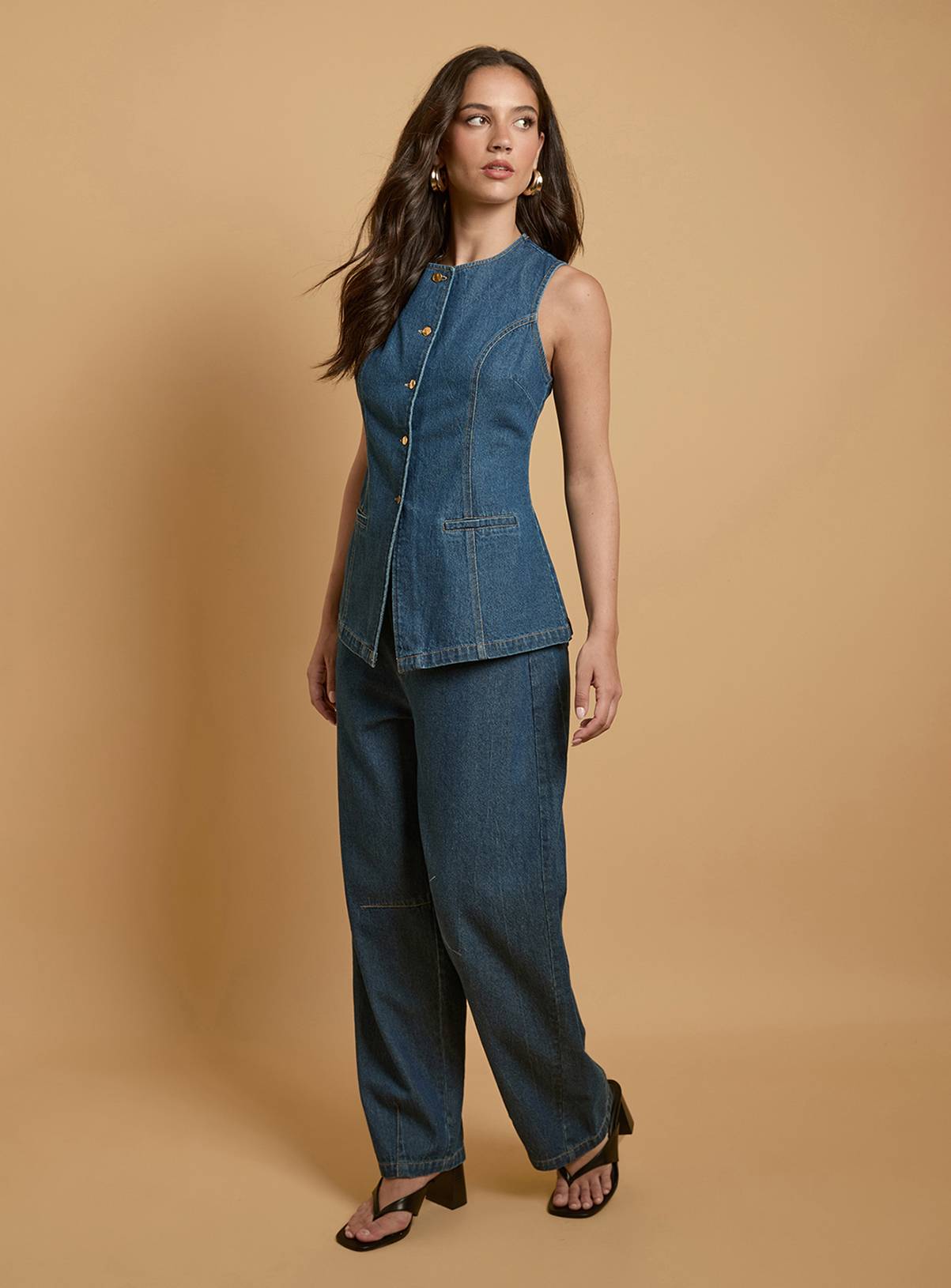 OASIS Denim Waistcoat Top 8 - Image 2