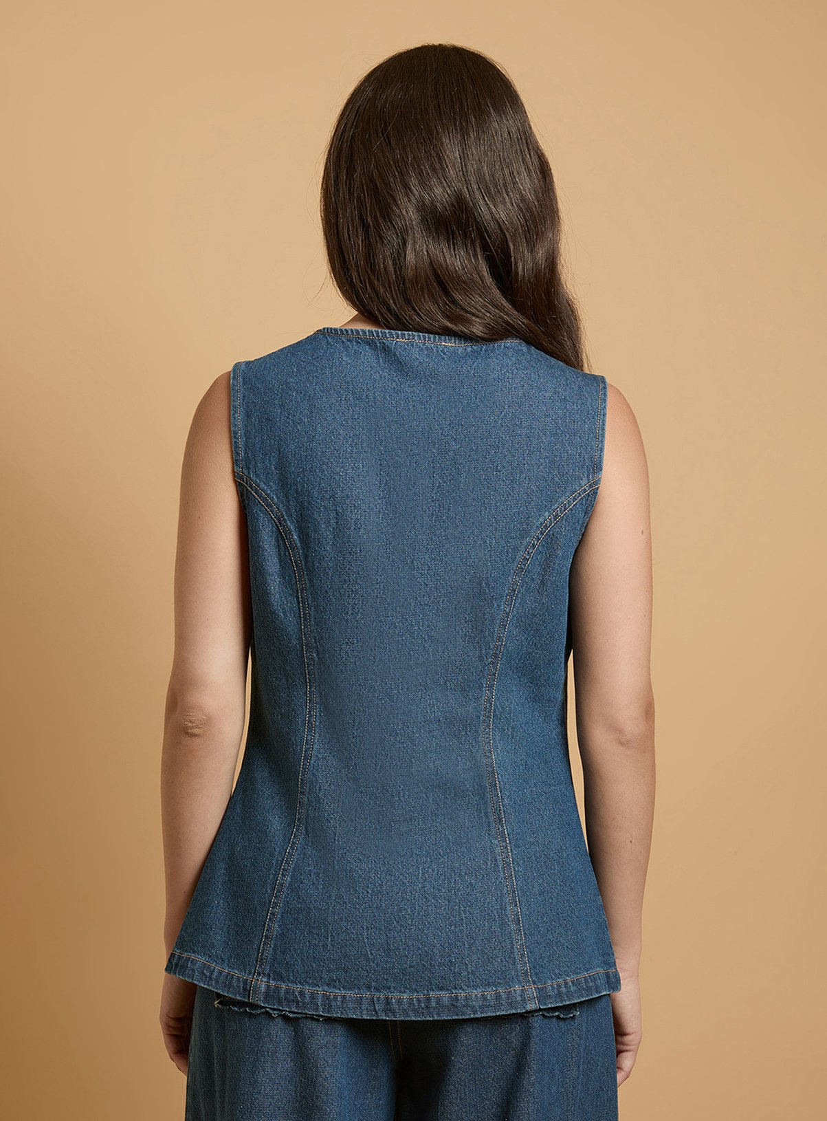 OASIS Denim Waistcoat Top 8 - Image 3 thumbnail