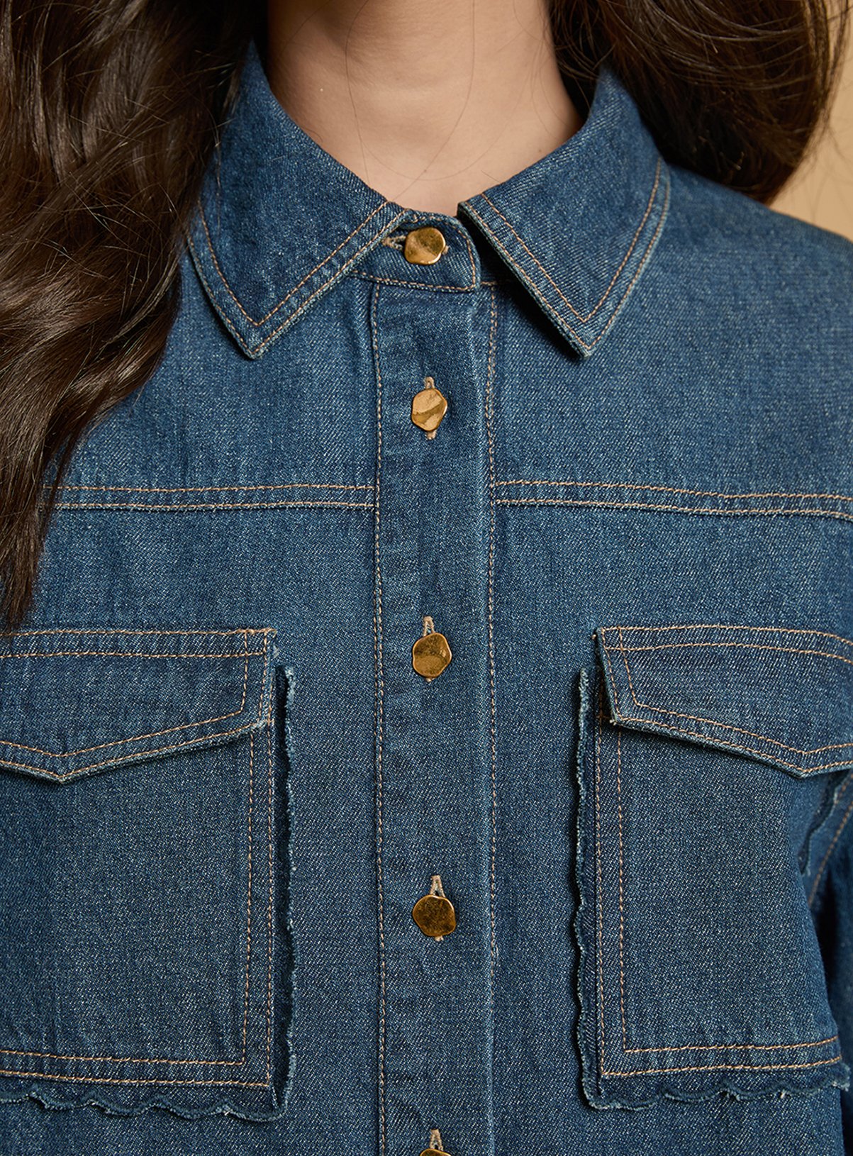 OASIS Scallop Pocket Denim Jacket 6 - Image 2 thumbnail