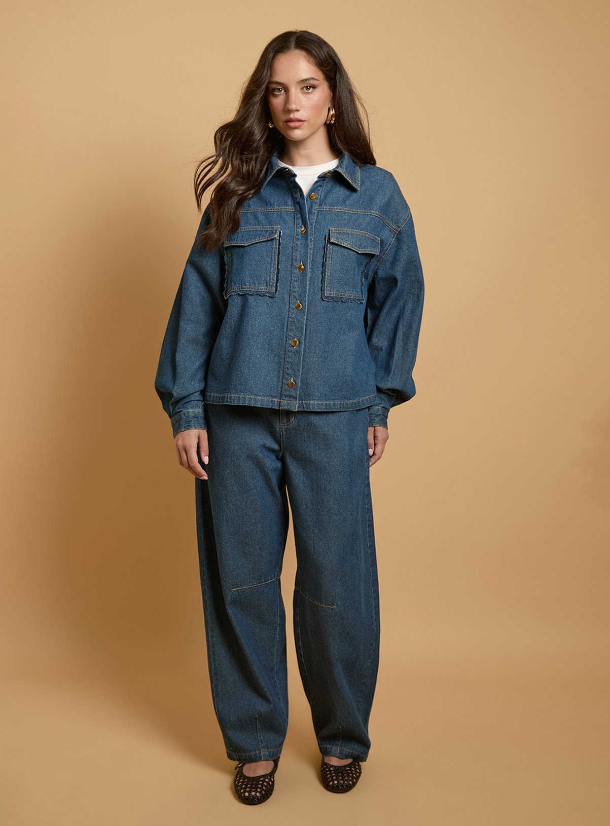 OASIS Scallop Pocket Denim Jacket 6 - Image 4 thumbnail