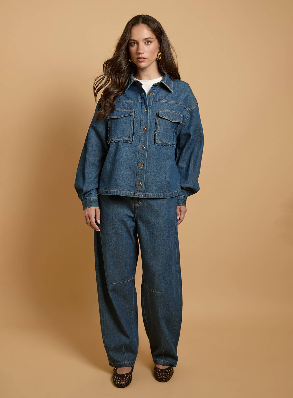 OASIS Scallop Pocket Denim Jacket 6 - Image 4