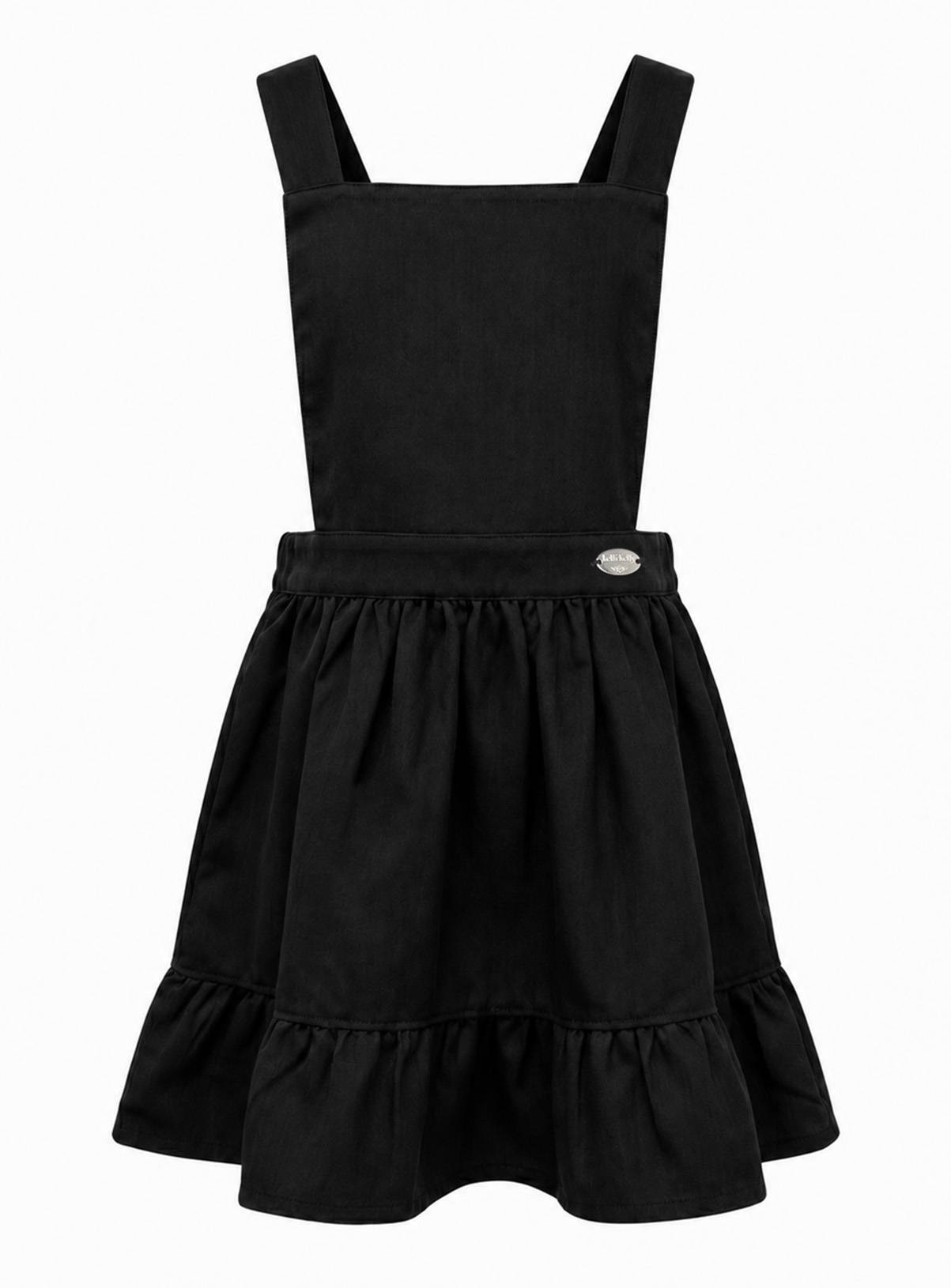 LELLI KELLY Becky Bow Detail Ruffle Pinafore Dress Black 3-4 Years - Image 4