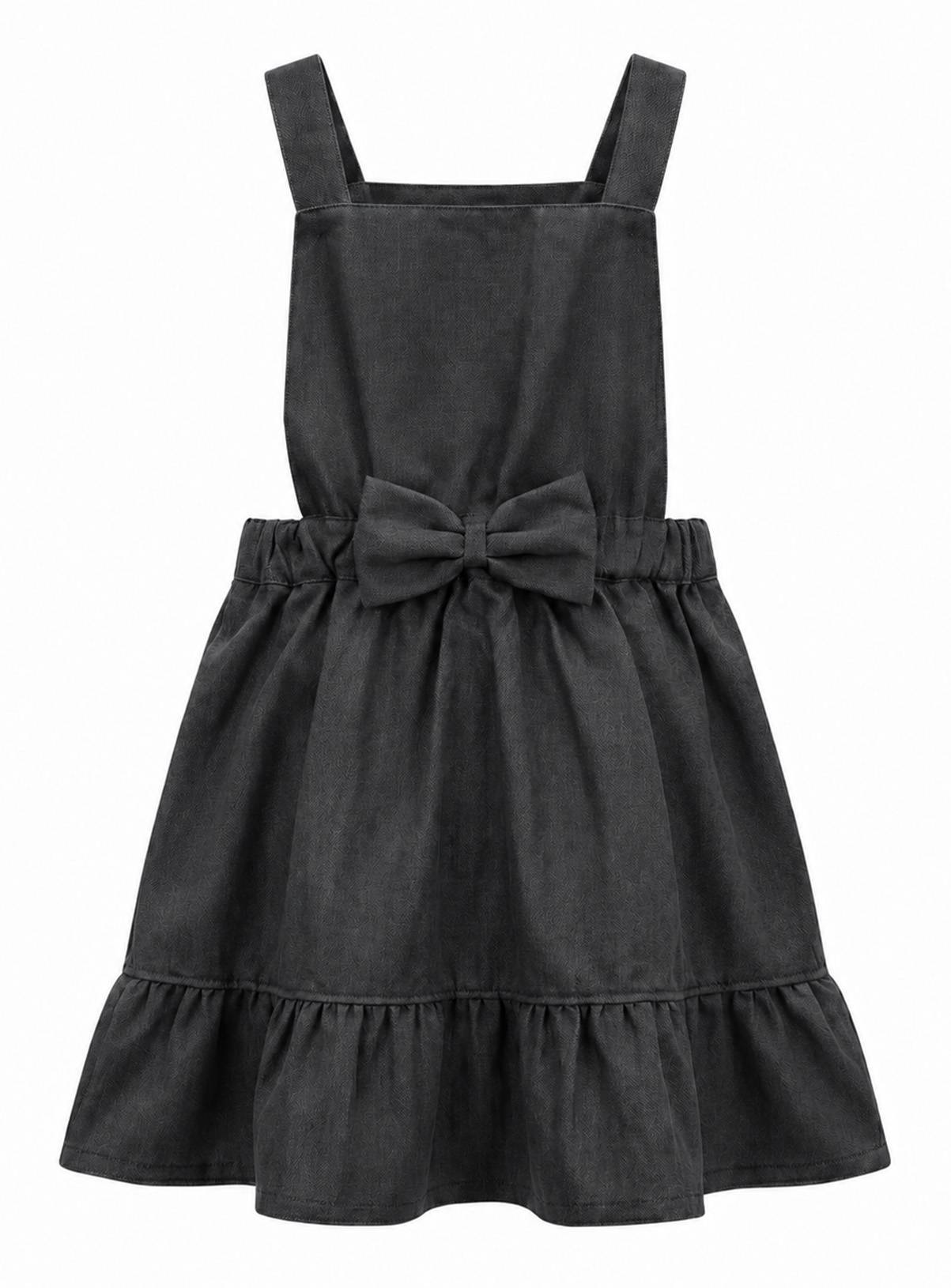 LELLI KELLY Becky Bow Detail Ruffle Pinafore Dress Grey 6-7 years - Image 3