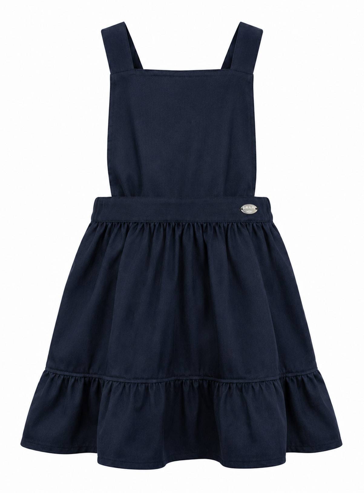 LELLI KELLY Becky Bow Detail Ruffle Pinafore Dress Navy 7-8 years - Image 3