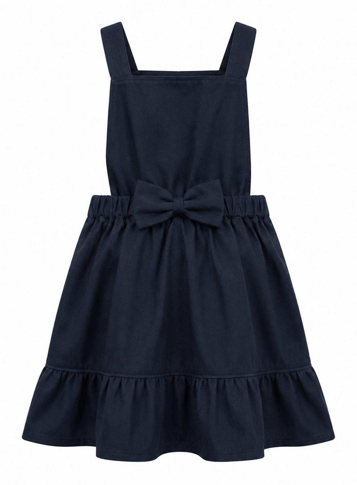 LELLI KELLY Becky Bow Detail Ruffle Pinafore Dress Navy 7-8 years - Image 4